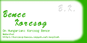 bence korcsog business card